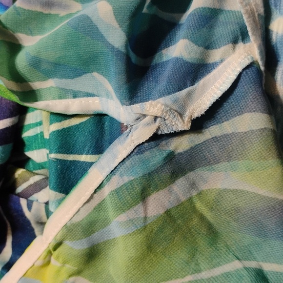 Chicos embellished zebra striped top in greens and blues. - Picture 8 of 8